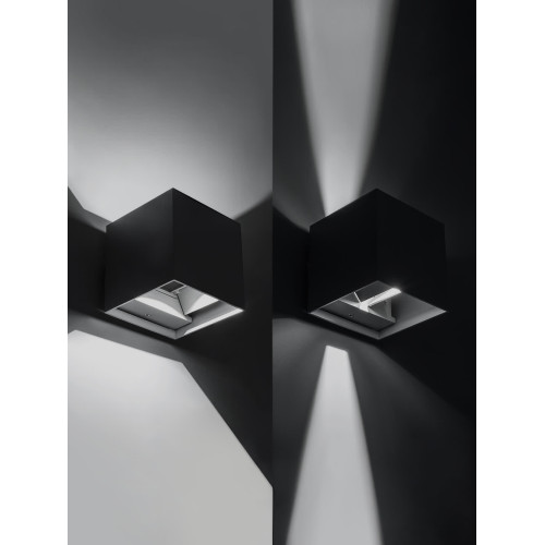 Светильник настенный LED, Кватро, 2х3 Вт, 4000 К, Н100 мм, алюм./сер., вверх/вниз, IP65, TDM
