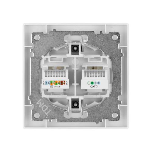Розетка телефонная RJ11 + компьютерная RJ45 белая 