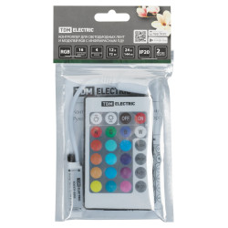 Контроллер для светодиодных лент и модулей RGB-IR-12В-6А-72Вт-IP20, 3 канала, пульт 24 кнопки, TDM