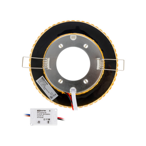 Светильник встраиваемый СВ 03-17 GХ53 230В LED подсветка 5 Вт золото/хром TDM