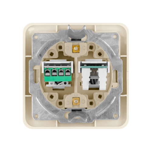 Розетка компьютерная RJ-45 + TФ (RJ-11) сл. кость 
