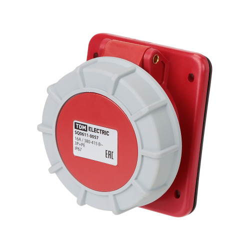 Розетка скрытой установки угловая IP67 16А 3Р+РЕ 380В TDM