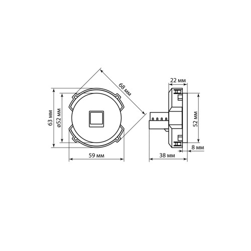 Розетка компьютерная RJ45 платина, 