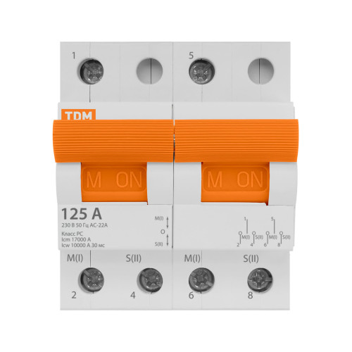Модульный переключатель трехпозиционный МП-125 2P 125А TDM