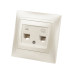 Розетка телефонная RJ11 + компьютерная RJ45 перламутр 