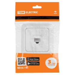 Розетка компьютерная (RJ-45) открытой установки IP20, белая