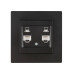 Розетка компьютерная двойная RJ45 черная 