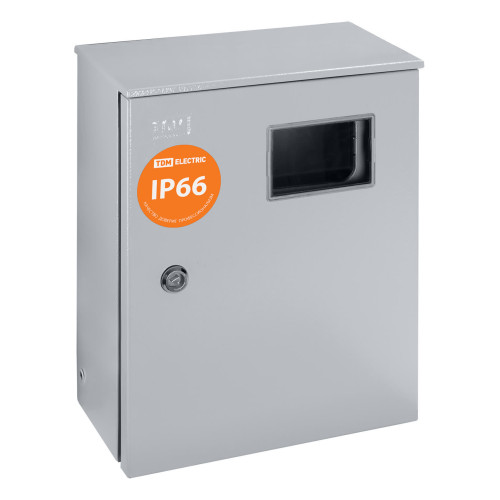 Корпус металлический ЩУ-1ф/1-0-12 IP66 (ЩУРН-1/12 IP66) с опломбировкой счётчика (395х310х165) TDM
