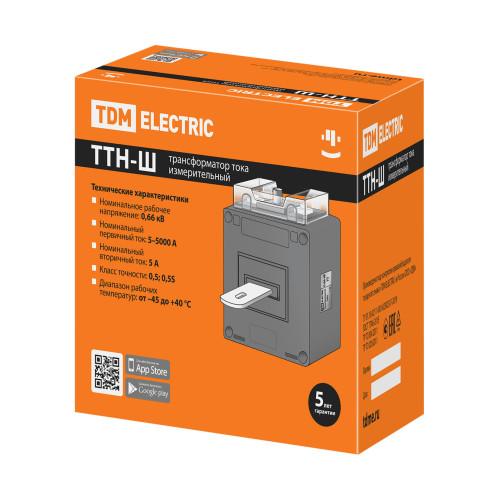 Трансформатор тока измерительный с шиной ТТН-Ш 800/5- 5VA/0,5S-Р TDM
