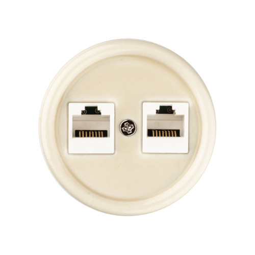 Розетка двойная компьютерная RJ45 сл. кость «Болонь» TDM