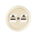 Розетка двойная компьютерная RJ45 сл. кость «Болонь» TDM
