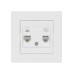Розетка телефонная RJ11 + компьютерная RJ45 белая 