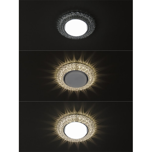 Светильник встраиваемый СВ 03-14 GX53 230В LED подсветка 5 Вт зеркальный/хром TDM