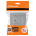 Розетка телефонная RJ11 + компьютерная RJ45 серебр. металлик 