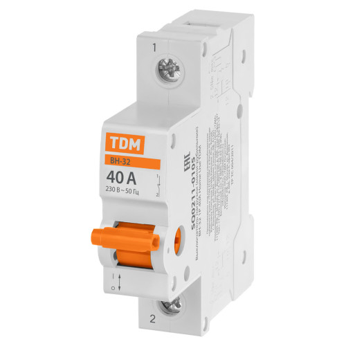 Выключатель нагрузки (мини-рубильник) ВН-32 1P 40A Home Use TDM