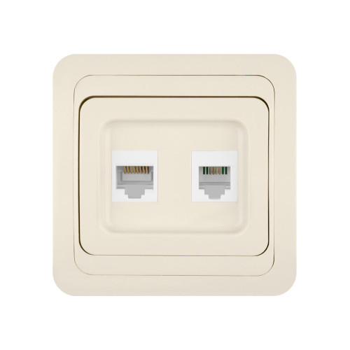 Розетка компьютерная RJ-45 + TФ (RJ-11) сл. кость 