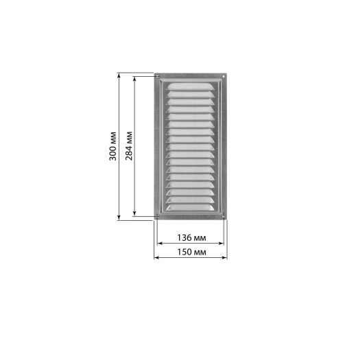 Решетка металл. 150х300, с оцинкованным покрытием, TDM