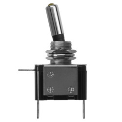 Выключатель-тумблер ASW-07D 1P 12В AC/DC 25А (3c) ON-OFF с фиксацией с желтой LED подсветкой TDM