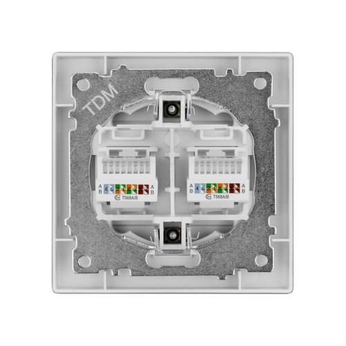 Розетка компьютерная двойная RJ45 черная 