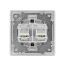 Розетка компьютерная двойная RJ45 черная 