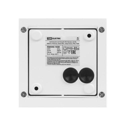 Светильник настенный LED, Кватро, 2х3 Вт, 4000 К, Н100 мм, алюм./бел., вверх/вниз, IP65, TDM