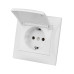 Розетка 2П+З 16А 250В IP44 с крышкой белая 