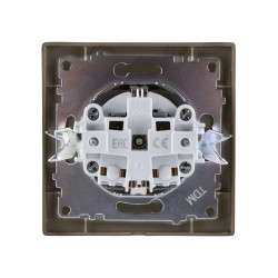 Розетка 2П+З 16А 250В IP44 с крышкой бронза