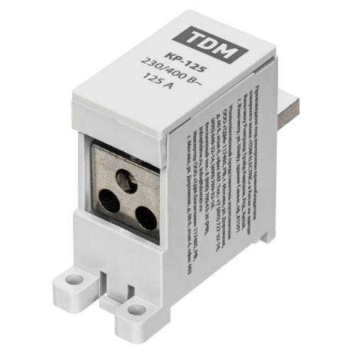 Клемма распределительная на DIN-рейку КР-125 1П 125А (3х16мм²) TDM