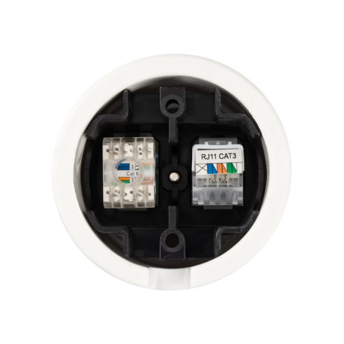 Розетка телефонная RJ11 + компьютерная RJ45 белая «Болонь» TDM