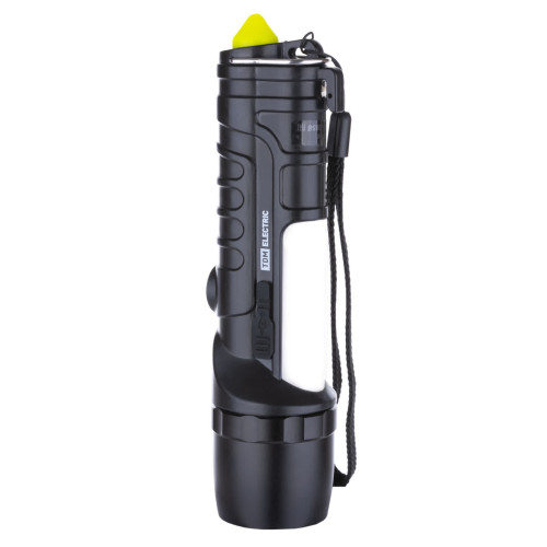 Фонарь автомоб. универс., 6 Вт CREE+3 Вт COB,1x18650 2200 мА*ч, магн., подвес, USB, стропорез,TDM