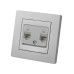 Розетка компьютерная двойная RJ45 серебр. металлик 