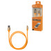Дата-кабель, ДК 15, USB - Lightning, 1 м, силиконовая оплетка, оранжевый, TDM