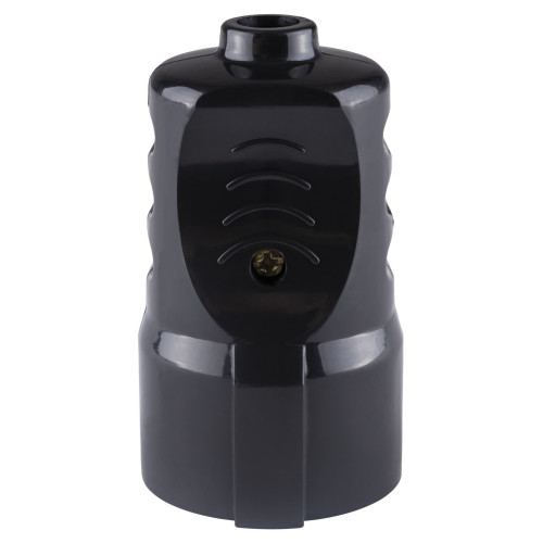 Кабельная розетка рифленая 2П+З 16А 250B черная TDM