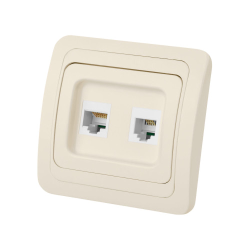 Розетка компьютерная RJ-45 + TФ (RJ-11) сл. кость 