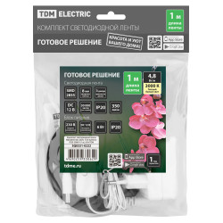 Комплект светодиодной ленты SMD2835-60 LED/м-12 В-4,8 Вт/м-IP20-3000 К (1 м), 6 Вт TDM