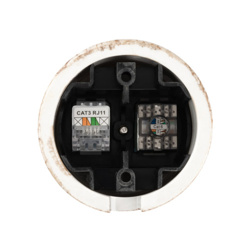 Розетка телефонная RJ11 + компьютерная RJ45 мраморная «Болонь» TDM