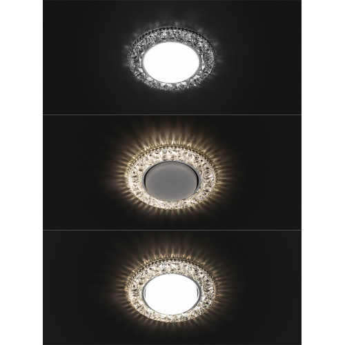 Светильник встраиваемый СВ 03-09 GX53 230В LED подсветка 5 Вт зеркальный/хром TDM
