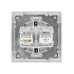 Розетка телефонная RJ11 + компьютерная RJ45 серебр. металлик 