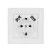 Розетка 2П+З 16А 250В + 2 USB порта 2,1А 5В белая 