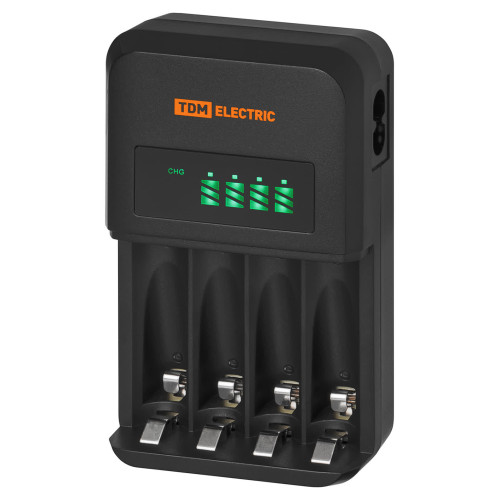 Зарядное устройство 18044 (1800 mA 4 слота АА/ААА 4 кан.), LCD-экран, 220 В, TDM
