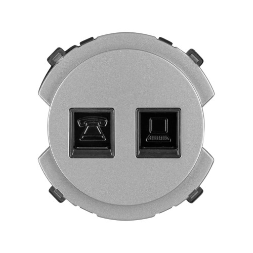 Розетка телефонная RJ11 + компьютерная RJ45 платина, 