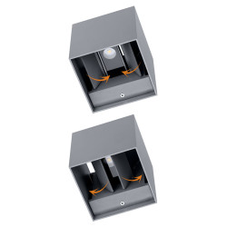 Светильник настенный LED, Кватро, 2х3 Вт, 4000 К, Н100 мм, алюм./сер., вверх/вниз, IP65, TDM