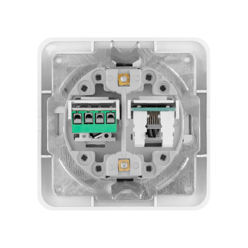 Розетка компьютерная RJ-45 + TФ (RJ-11) белая 