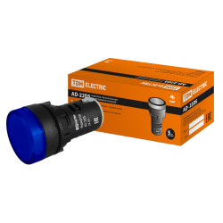 Лампа AD-22DS(LED)матрица d22мм синий 24В AC/DC TDM