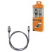 Дата-кабель, ДК 10, USB - micro USB, 1 м, тканевая оплетка, серый, TDM