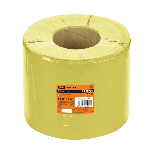 Термоусаживаемая трубка ТУТнг 100/50 желтая (25 м/ролл) TDM