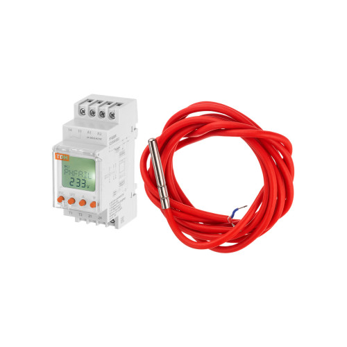 Реле температуры РТ-820M (-25+130C, 24-240В АС/DC, с датч. IP67, ЖК) TDM