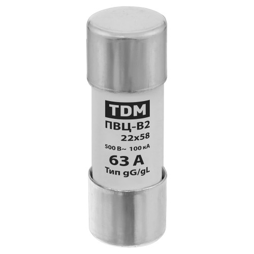 Плавкая вставка ПВЦ-В2 22х58 63А TDM