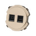 Розетка телефонная RJ11 + компьютерная RJ45 шампань, 