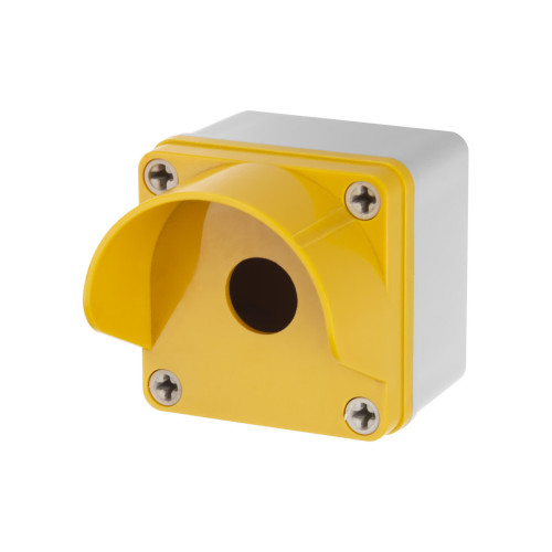 Корпус КП101 c козырьком для кнопок, 1 место, ABS желтый, IP66 TDM